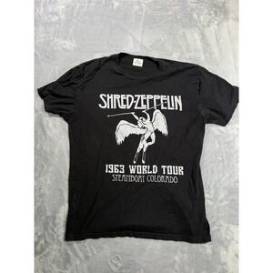 Coastal Classics Mens Black Shred Zeppelin 1963 World Tour Steamboat T Shirt S